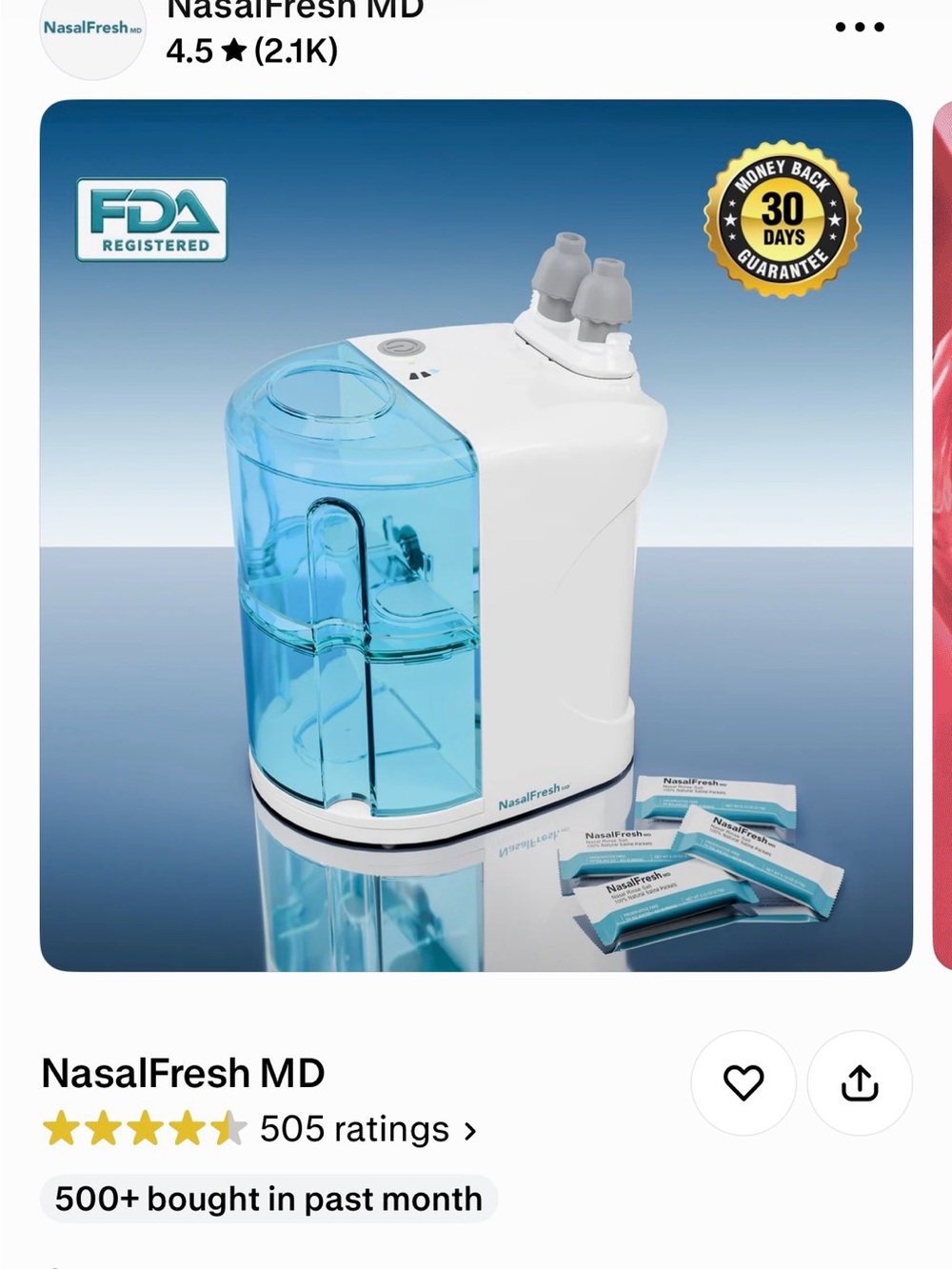 Nasal Irrigation System - White with Blue Tank
